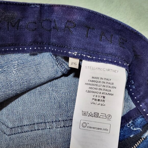 Stella McCartney Blue Washed Denim Star Detail Jeans Size 25 - Picture 14 of 16